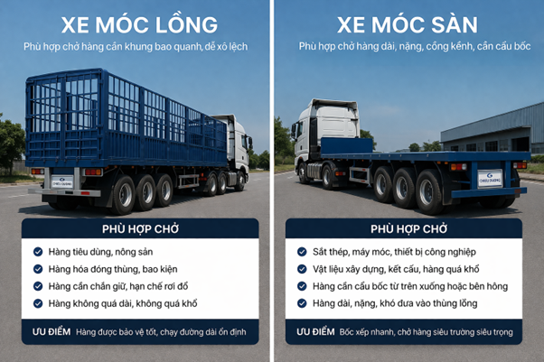 xe móc lồng và móc sàn
